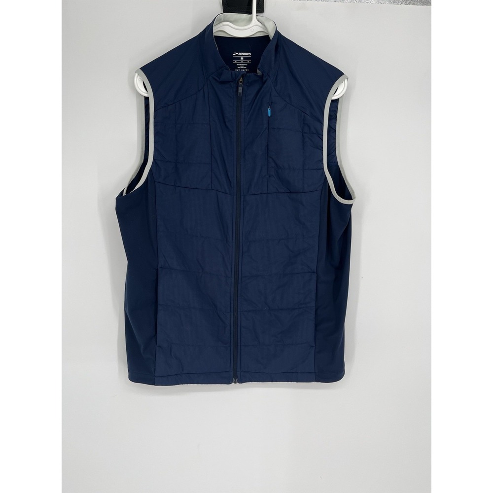 Brooks Shield Hybrid Running Vest M Mens NAvy Blue Full Zip